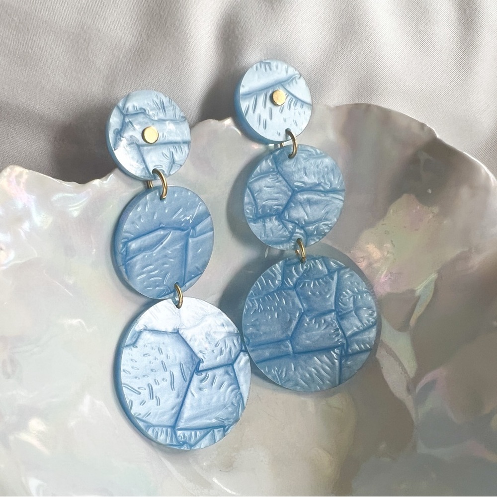 Blue Lisi Lerch Acrylic Disc Earrings | Statement Earrings